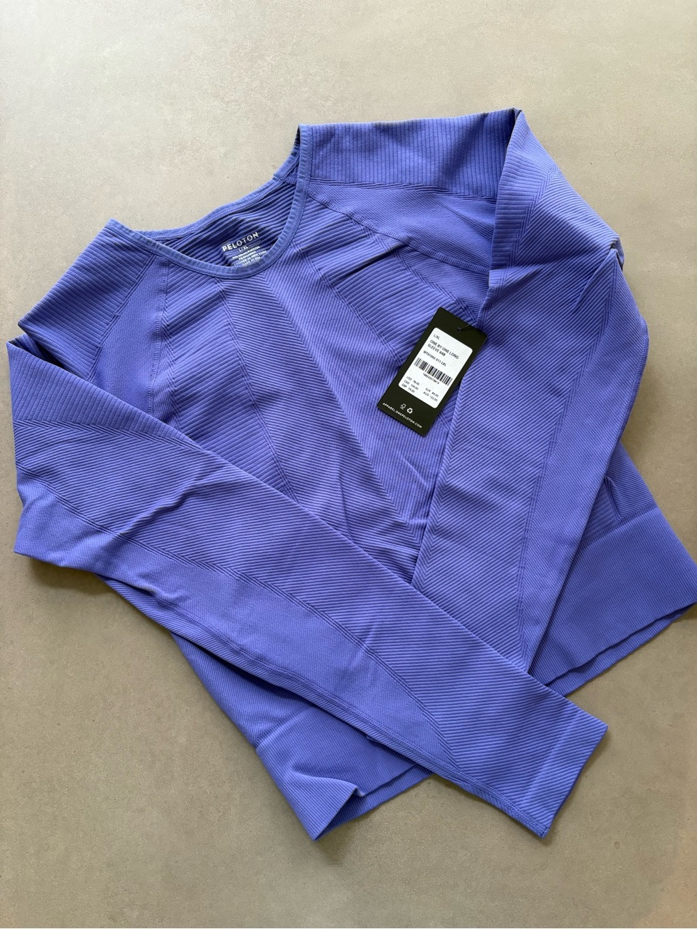 Peloton One by One Purple Ribbed Long Sleeve Top size L/XL